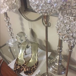 Guess Leopard Print Slides Heels Size 8